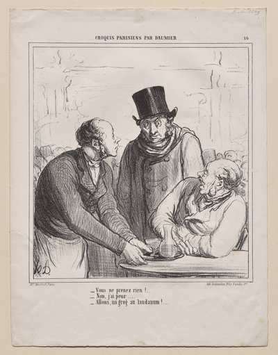 Esquisses parisiennes, planche 16 : Vous ne prendrez rien ? - Honoré Daumier