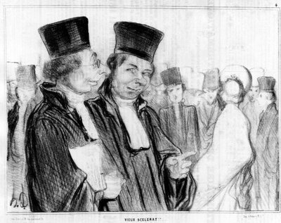 Type parisien, vieux scélérat !!, caricature par Honoré Daumier (1808-1879). « Charivari » - Honoré Daumier