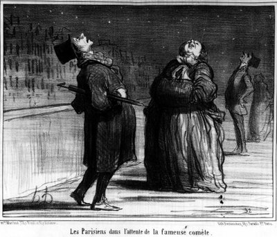 Parisiens attendant la célèbre comète, caricature de Honoré Daumier. « Charivari » - Honoré Daumier