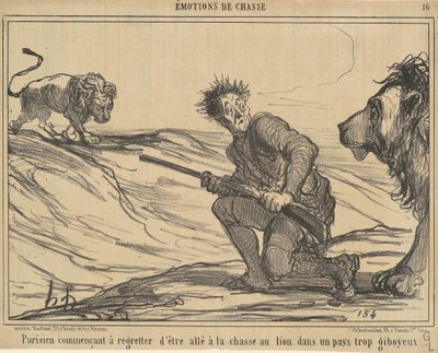 Parisien commençant à regretter... la chasse au lion... - Honoré Daumier