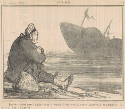 Passager ayant payé pour se rendre à New-York - Honoré Daumier
