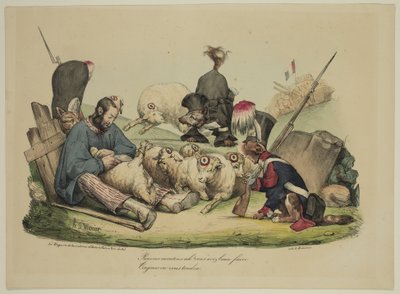 Pauvres moutons Ah! Vous avez beau faire...toujours on vous tondra - Honoré Daumier