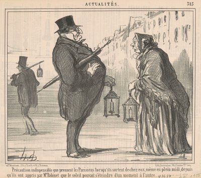 Précaution indispensable que prennent les Parisiens ... - Honoré Daumier