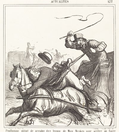 Prudhomme obligé de prendre des leçons - Honoré Daumier