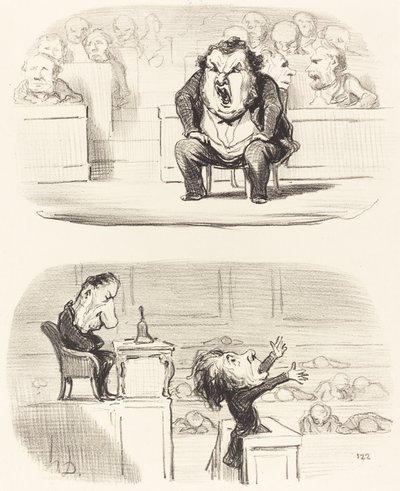 Quand un orateur ennuyeux monte à la tribune - Honoré Daumier