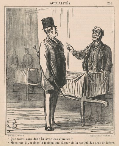 Que faites-vous donc là avec ces civières - Honoré Daumier