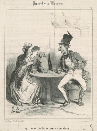 Qui aime Bertrand aime son chien - Honoré Daumier