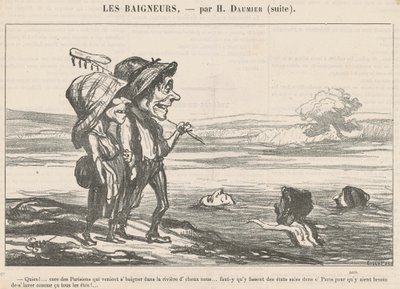 Quien! ... Cœur des parisiens qui venaient se baigner ... - Honoré Daumier