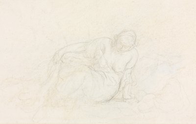 Femme allongée appuyée sur son bras (verso) - Honoré Daumier
