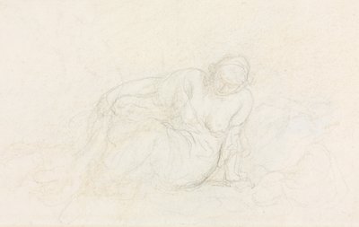 Femme allongée appuyée sur son bras, verso, 1855-1860 - Honoré Daumier