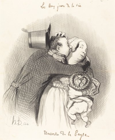 Rencontre de la paysanne - Honoré Daumier