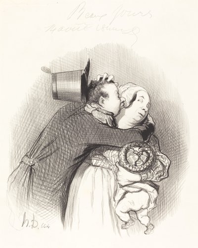 Rencontre de la paysanne - Honoré Daumier