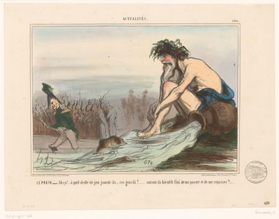 Dieu de la rivière regardant des soldats russes - Honoré Daumier