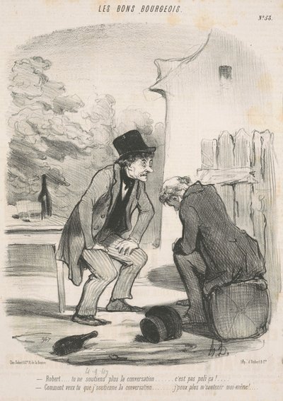 Robert... tu ne soutiens plus la conversation... - Honoré Daumier