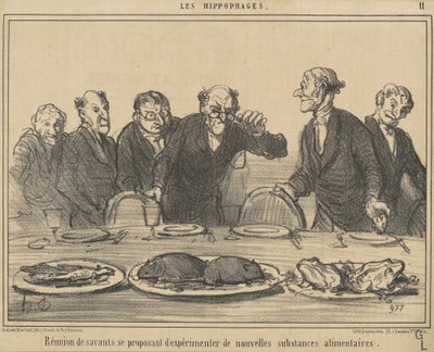 Réunion de savants se proposant... - Honoré Daumier