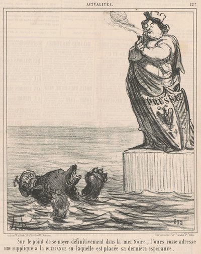 Sur le point de se noyer... - Honoré Daumier