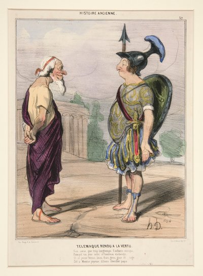 Télémaque Rendu à la Vertu. Son cœur, que trop longtemps Eucharis occupa - Honoré Daumier