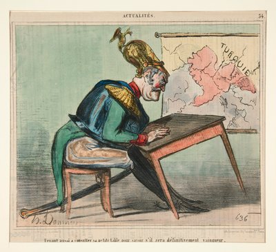 Tenant aussi à consulter sa petite table - Honoré Daumier