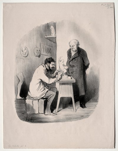 Les Artistes, planche 2 : Vous devez me modeler de cette manière un jour - Honoré Daumier