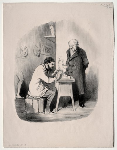 Les artistes, planche 2 : Vous devez me modeler de cette manière un jour, 1848 - Honoré Daumier