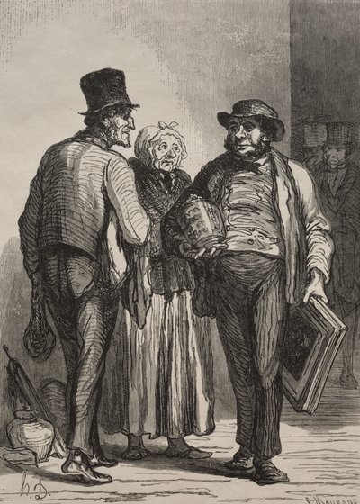 La salle des ventes : Les marchands - Honoré Daumier