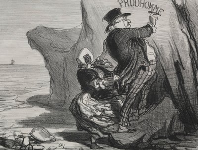 Le bon bourgeois, planche 3 : Je veux laisser un monument impérissable de notre visite..., 1854 - Honoré Daumier