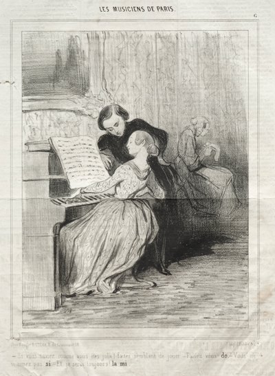 Les Musiciens de Paris, planche 6 : Si tu savais comme tu es jolie ! - Honoré Daumier