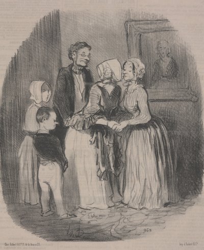 La visite obligatoire du Nouvel An à Tante Rabourdin - Honoré Daumier