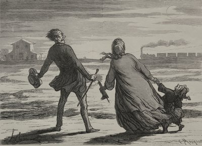 Le chemin de fer : Trop tard - Honoré Daumier