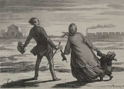 Le Chemin de fer : Trop tard - Honoré Daumier