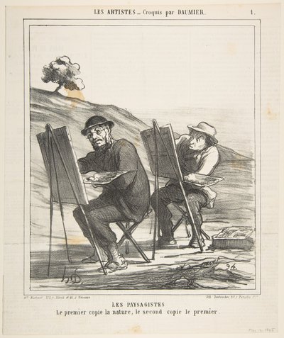 Les peintres de paysage, le premier copie la nature, le second copie le premier, de..., 12 mai 1865 - Honoré Daumier