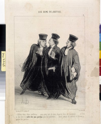 Les gens de justice. Caricature de Honoré Daumier, 37,5x28. Extrait du journal "Le Charivari", Musée des Beaux-Arts, Palais Longchamp, Marseille - Honoré Daumier