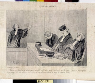 Les gens de justice. Caricature par Honoré Daumier (1808-1879), du journal Le Charivari, 37,5x28. Musée des Beaux-Arts, Palais Longchamp, Marseille. - Honoré Daumier