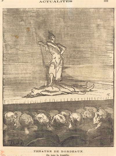Théâtre de Bordeaux - on joue la tragédie - Honoré Daumier