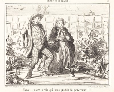 Tiens... notre jardin... produit des perdreaux!... - Honoré Daumier