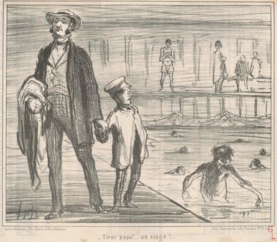 Tiens papa! ... un singe! ... - Honoré Daumier