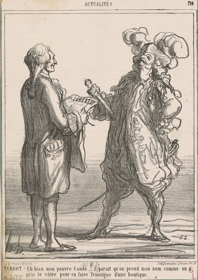 Turgot -- Eh bien mon pauvre Condé ... - Honoré Daumier