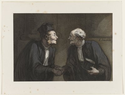 Deux avocats se serrant la main, vers 1840 - Honoré Daumier