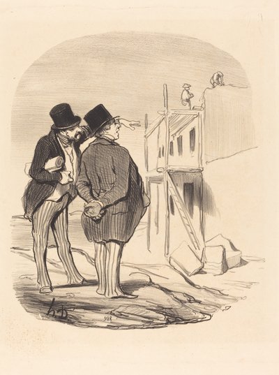 Deux hommes parmi les ruines - Honoré Daumier