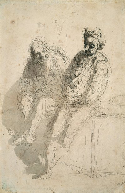 Deux saltimbanques - Honoré Daumier