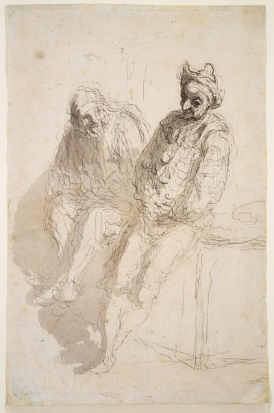 Deux saltimbanques, vers 1865-73 - Honoré Daumier