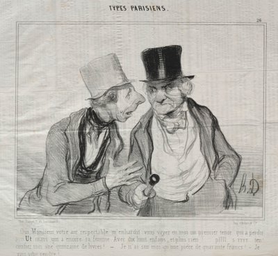 Types parisiens, planche 26 : Oui, Monsieur, votre air respectable m