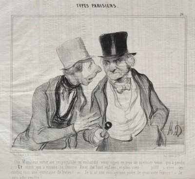 Types parisiens, planche 26 : Oui, Monsieur, votre air respectable m