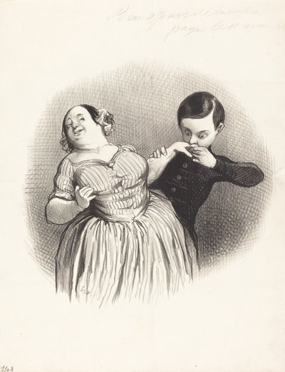 Un Début galant - Honoré Daumier