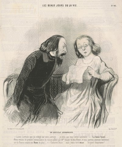 Un article louangeur - Honoré Daumier