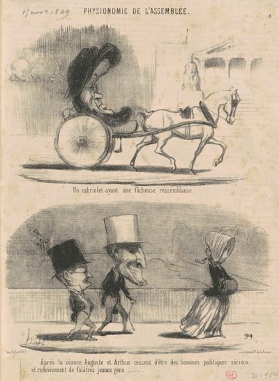 Un cabriolet ayant une fâcheuse ressemblance... - Honoré Daumier