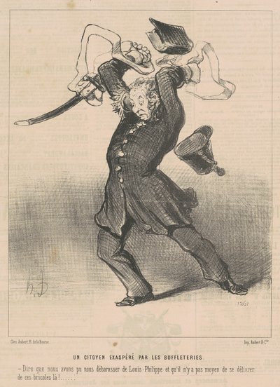 Un citoyen exaspéré par les buffleteries - Honoré Daumier