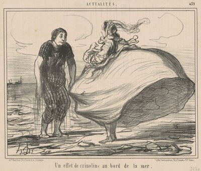 Un effet de crinoline au bord de la mer - Honoré Daumier