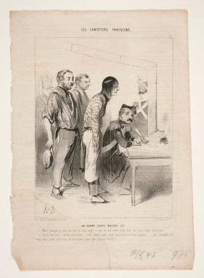 Un homme sauvé malgré lui - Honoré Daumier