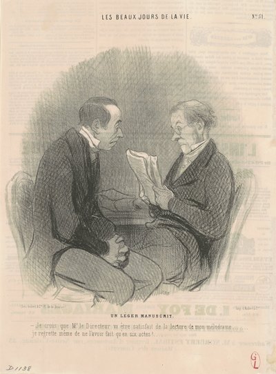 Un léger manuscrit - Honoré Daumier